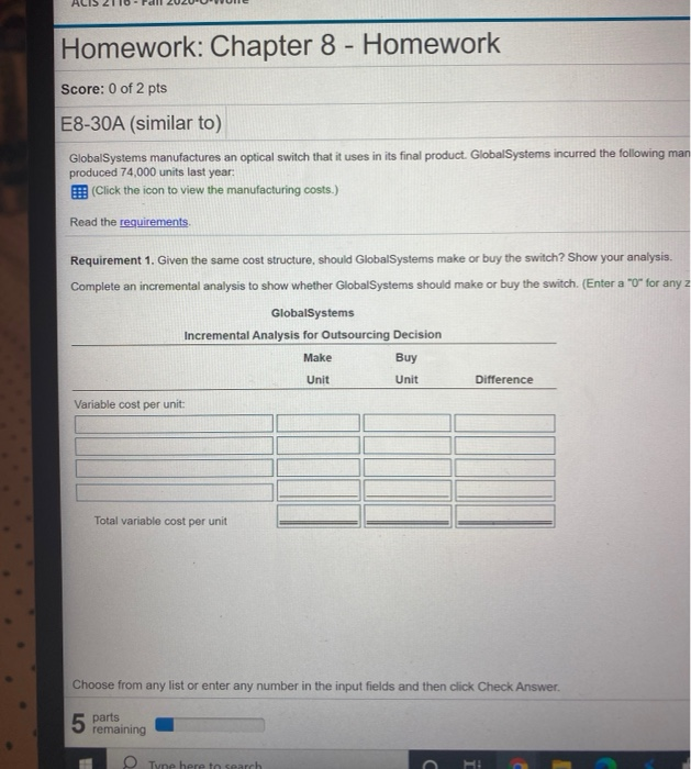 Solved Homework: Chapter 8 - Homework Score: 0 of 2 pts | Chegg.com