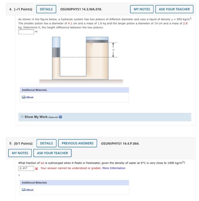 Solved please do both !!! for 5 density of cork us