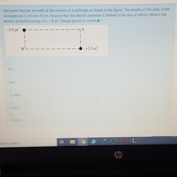 Solved Two point charges are held at the corners of a | Chegg.com