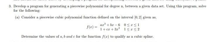Solved 3. Develop a program for generating a piecewise | Chegg.com