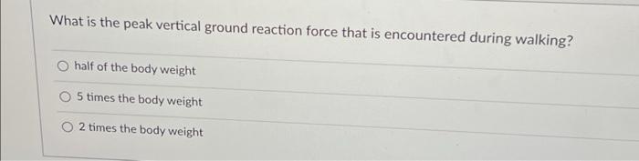 Solved What is the peak vertical ground reaction force that | Chegg.com