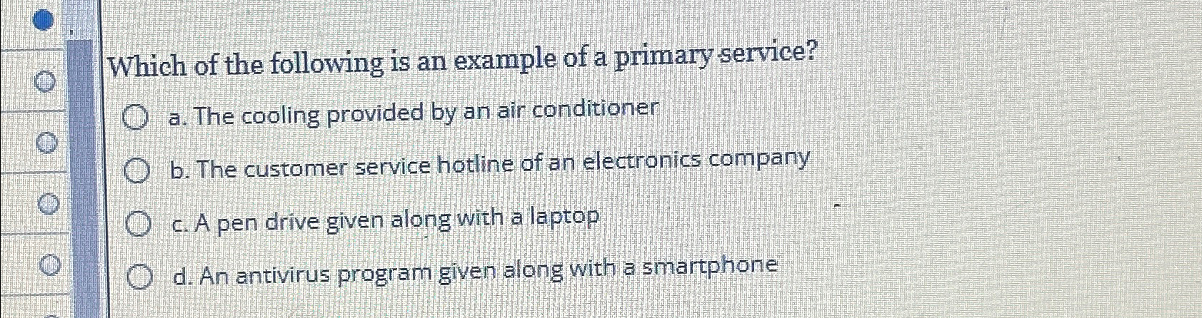 Solved Which of the following is an example of a primary | Chegg.com