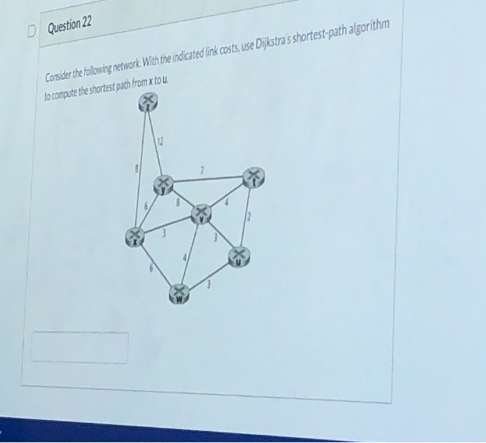 Solved Question 22 Consider the following network with the | Chegg.com