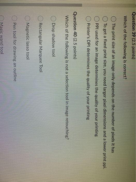 Solved Question 23 (2.5 points) Which of the following is | Chegg.com