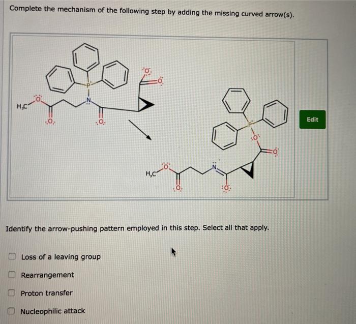 Solved Complete the mechanism of the following step by | Chegg.com