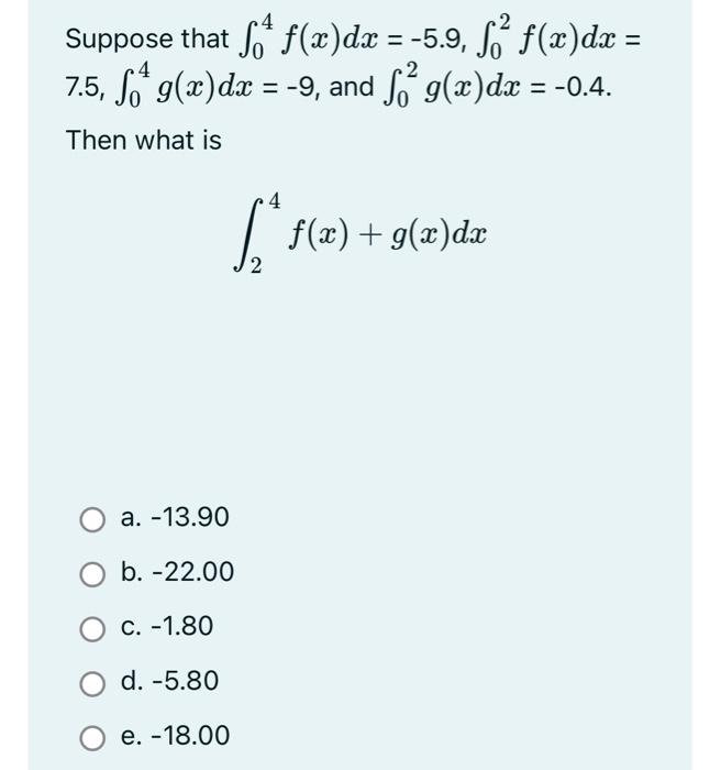 Solved Suppose That ∫04fxdx−59∫02fxdx 75 6651