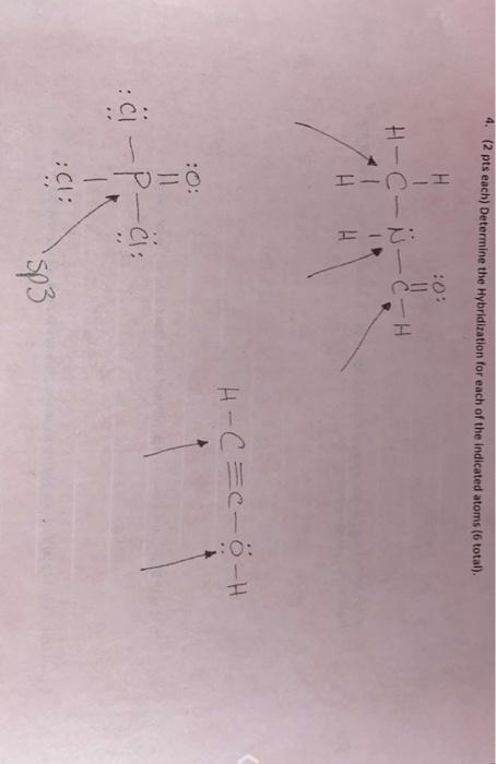 Solved 4 2 Pts Each Determine The Hybridization For Ea Chegg Com