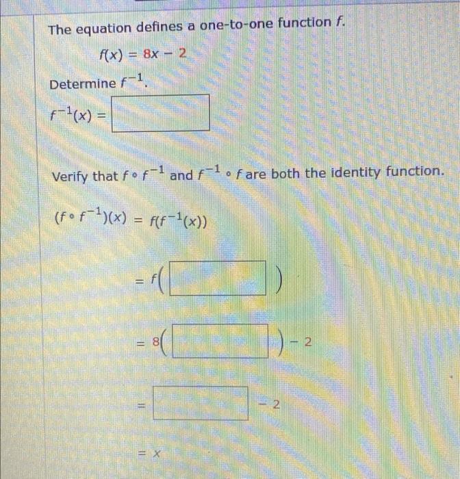 Solved The equation defines a one-to-one function f. f(x) = | Chegg.com