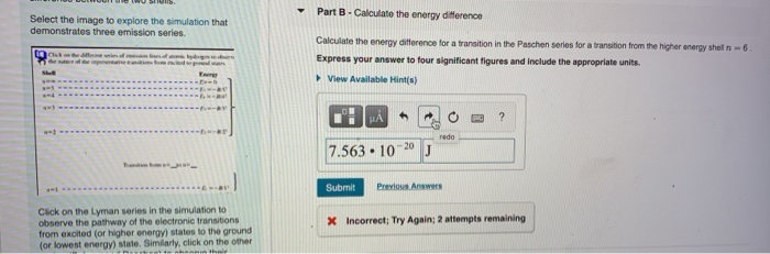 Solved Part B - Calculate the energy difference Select the | Chegg.com
