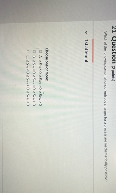 Solved 21 ﻿Question (2points)Which of the following | Chegg.com