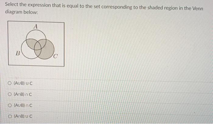 Solved Select the expression that is equal to the set | Chegg.com