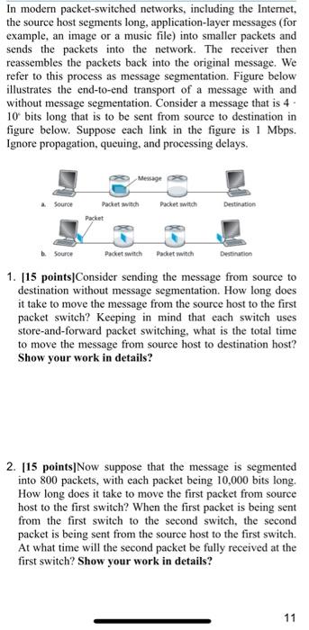 Solved In Modern Packet-switched Networks, Including The | Chegg.com