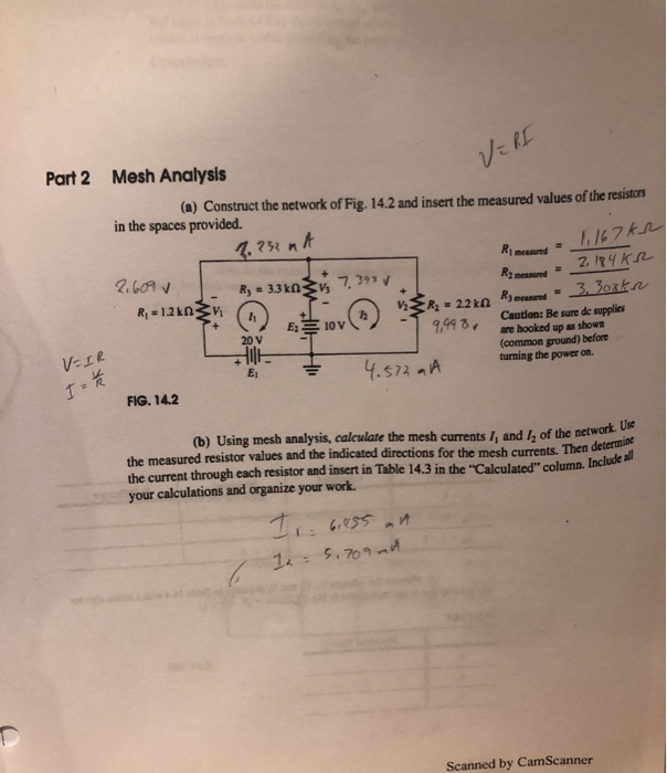 Solved VERI Part 2 Mesh Analysis (a) Construct the network | Chegg.com