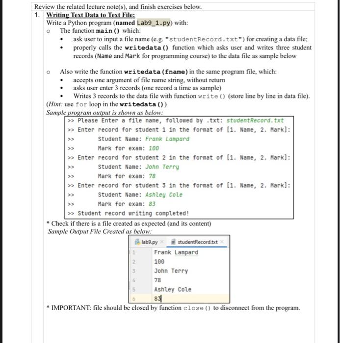 Solved eview the related lecture note(s), and finish | Chegg.com