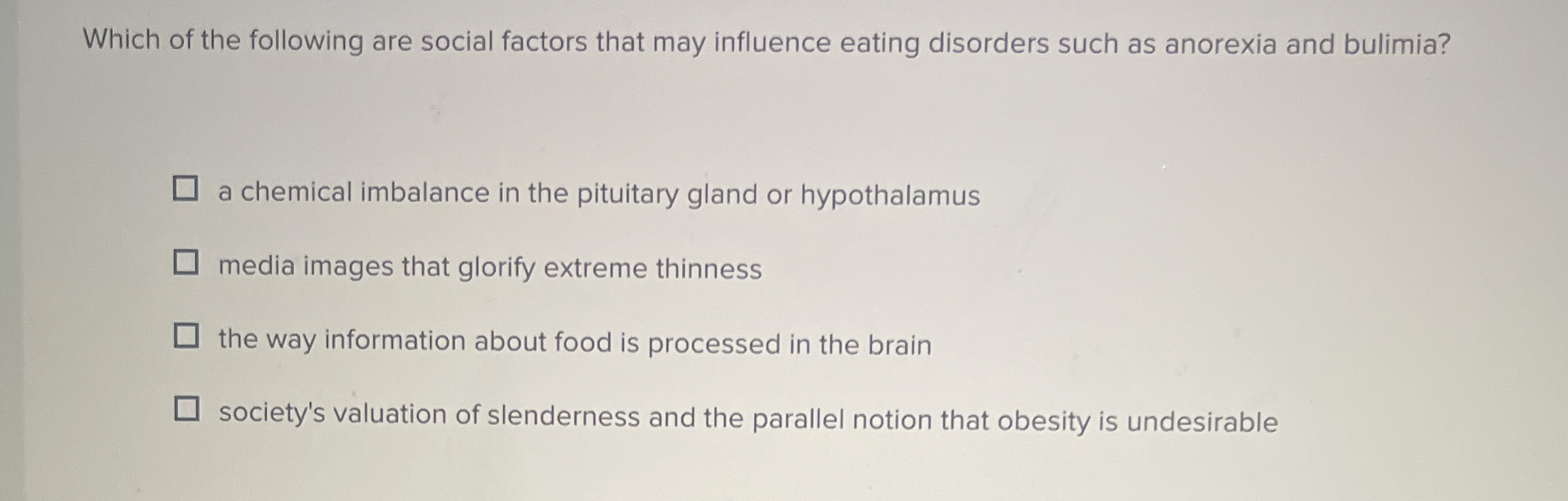 Solved Which of the following are social factors that may | Chegg.com