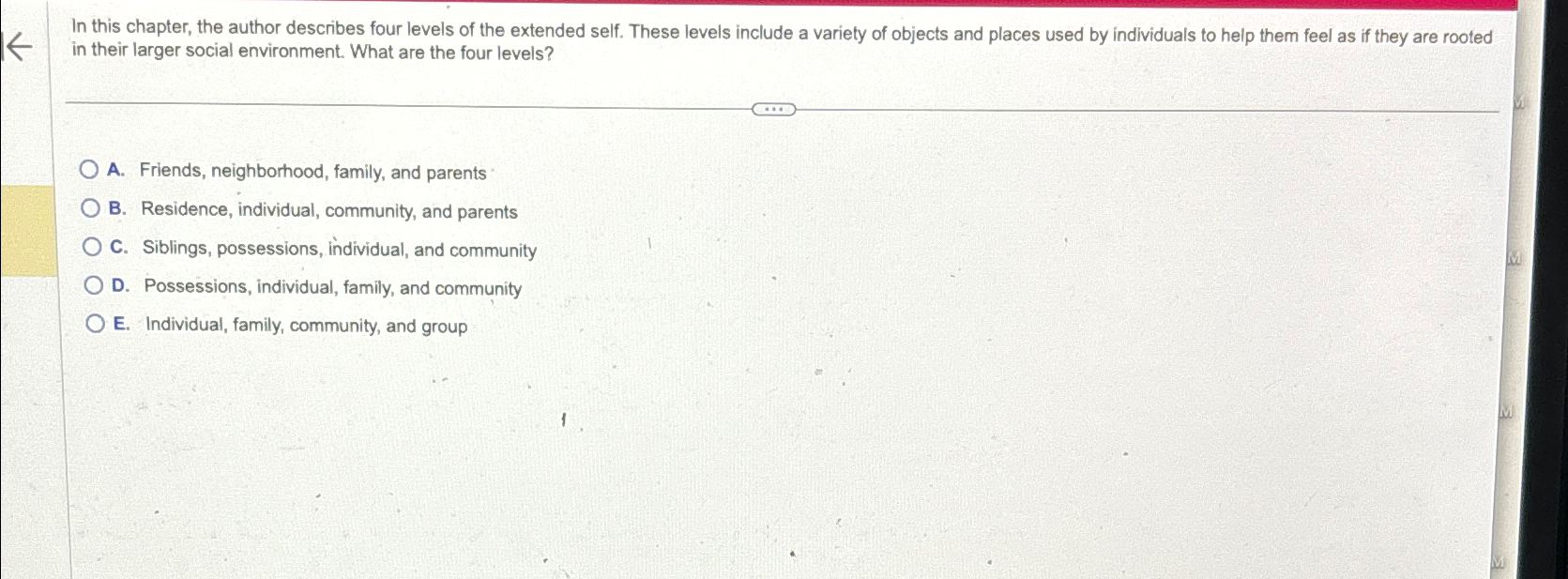 Solved In this chapter, the author describes four levels of | Chegg.com