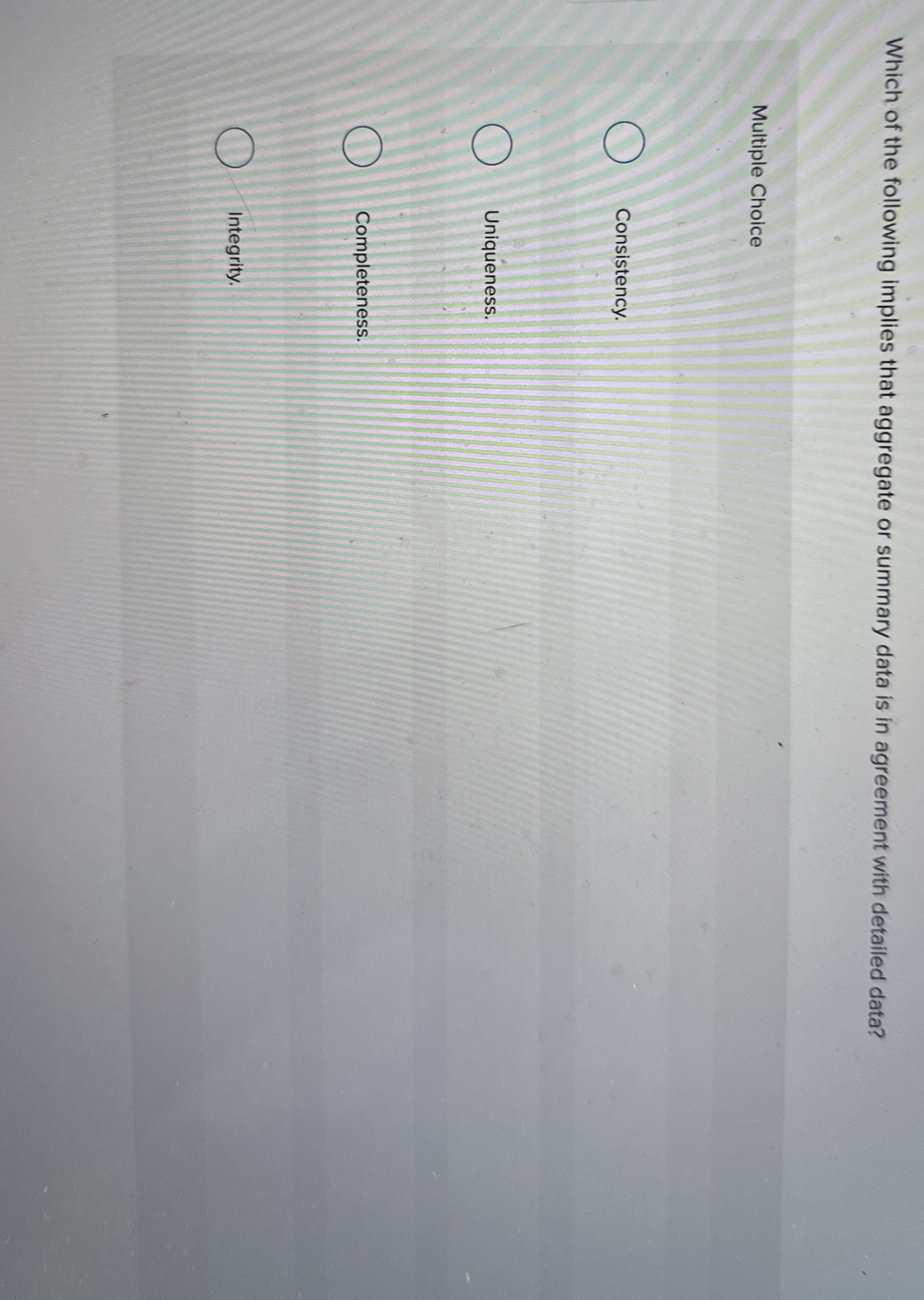 Solved Which of the following implies that aggregate or | Chegg.com