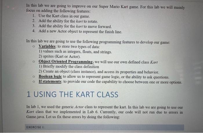 Solved In this lab we are going to improve on our Super | Chegg.com