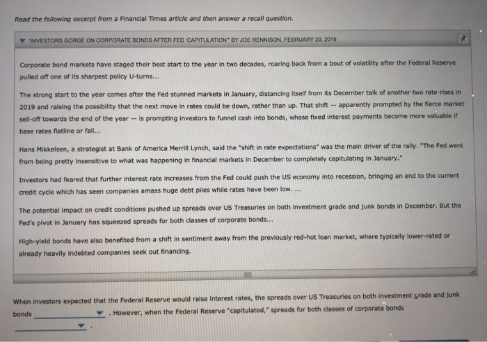 Solved Read The Following Excerpt From A Financial Times | Chegg.com