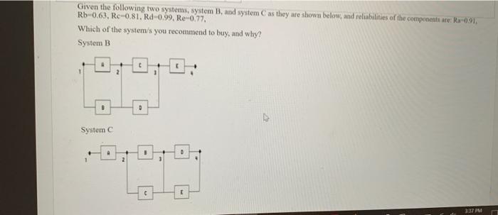 Solved Given The Following Two Systems, System B, And System | Chegg.com