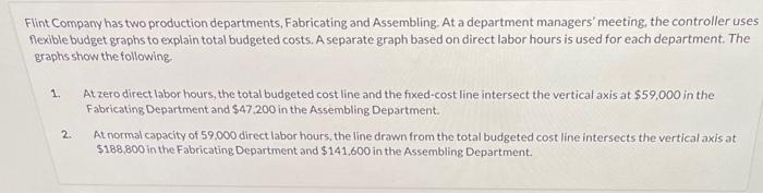 Solved Flint Company Has Two Production Departments Chegg