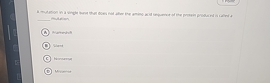 Solved IPointA mutation in a single base that does not alter | Chegg.com