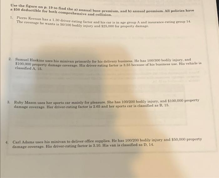 Use the figure on p. 19 to find the a) annual base