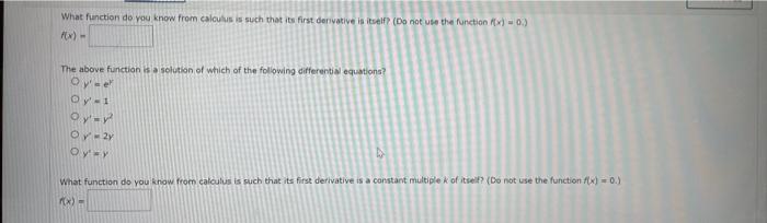 Solved What function do you know from calculus is such that | Chegg.com