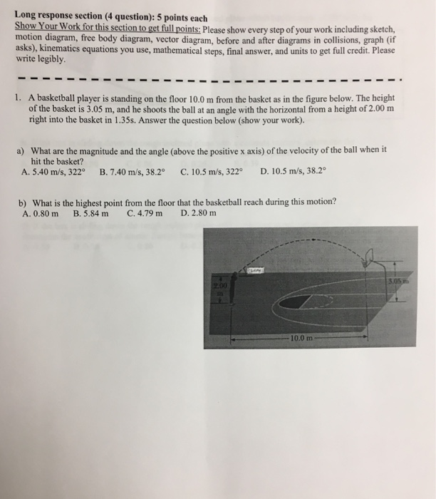 Solved Long response section (4 question): 5 points each | Chegg.com