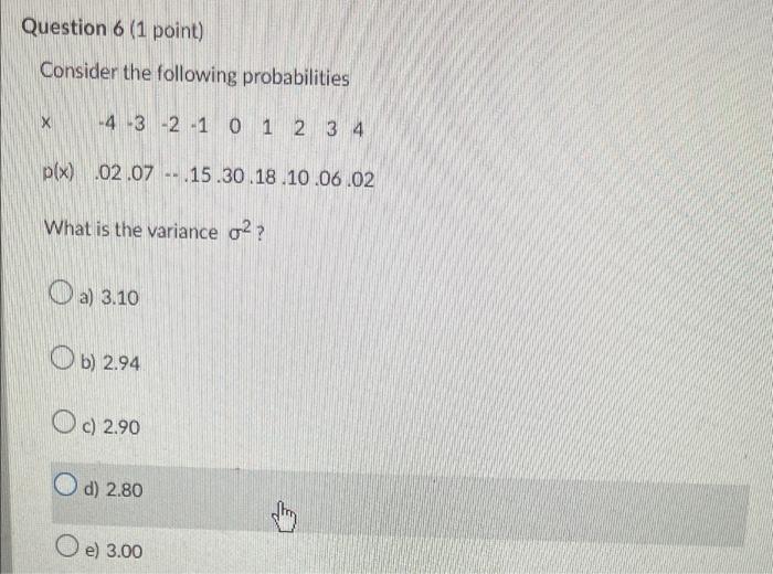 Solved Question 4 (1 point) Let x be a binomial random | Chegg.com