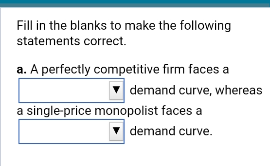 Solved Fill in the blanks to make the following statements | Chegg.com