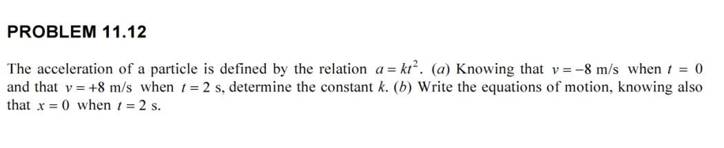 Solved The Acceleration Of A Particle Is Defined By The | Chegg.com