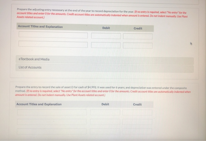 Solved Prepare the adjusting entry necessary at the end of | Chegg.com