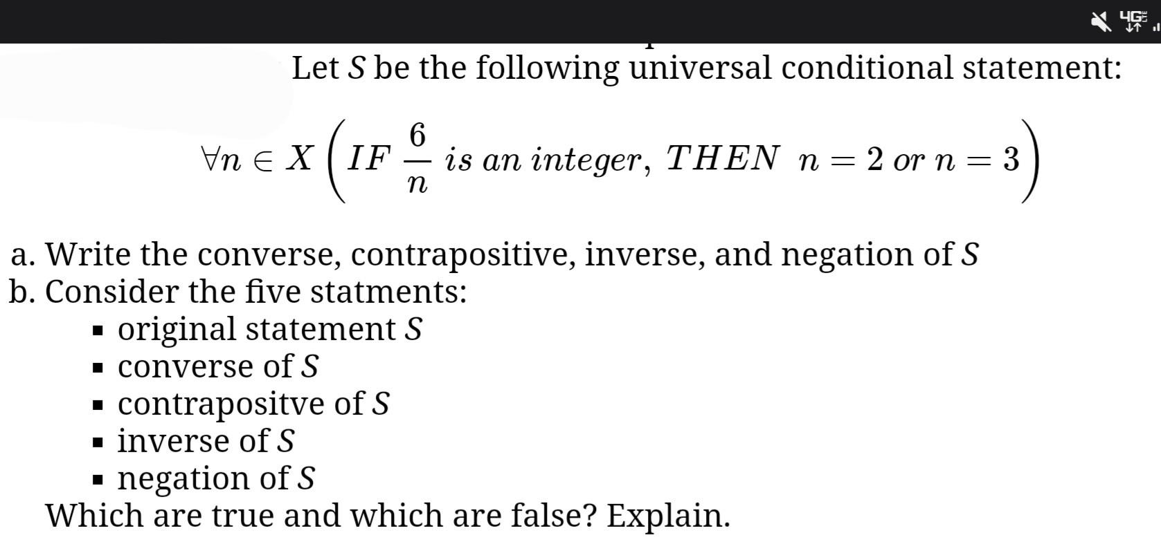Solved Let S be the following universal conditional | Chegg.com