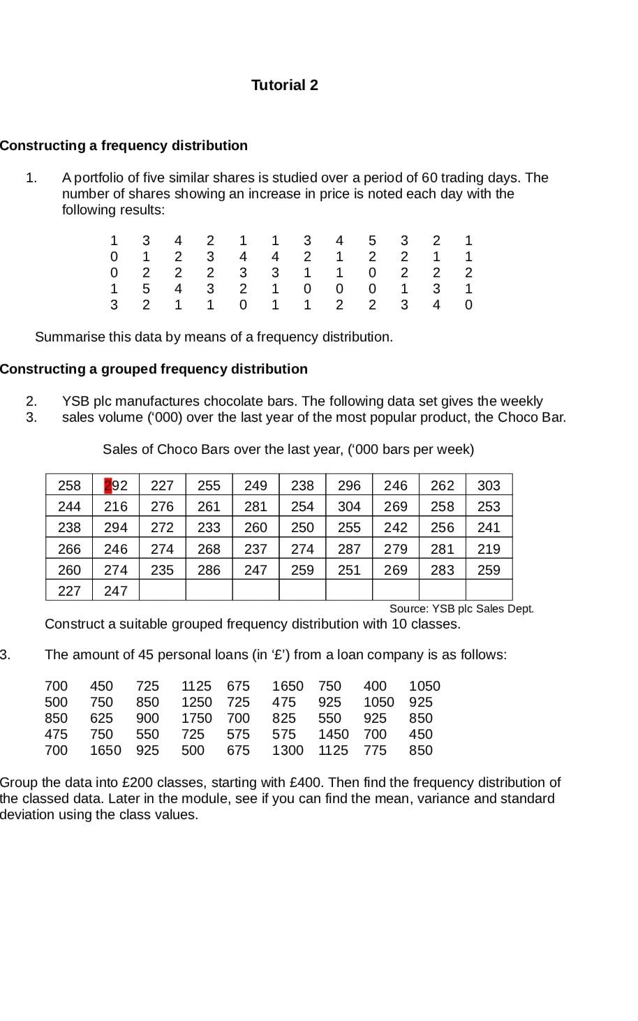 Solved Constructing A Frequency Distribution 1 A Portfolio Chegg Com   Image 