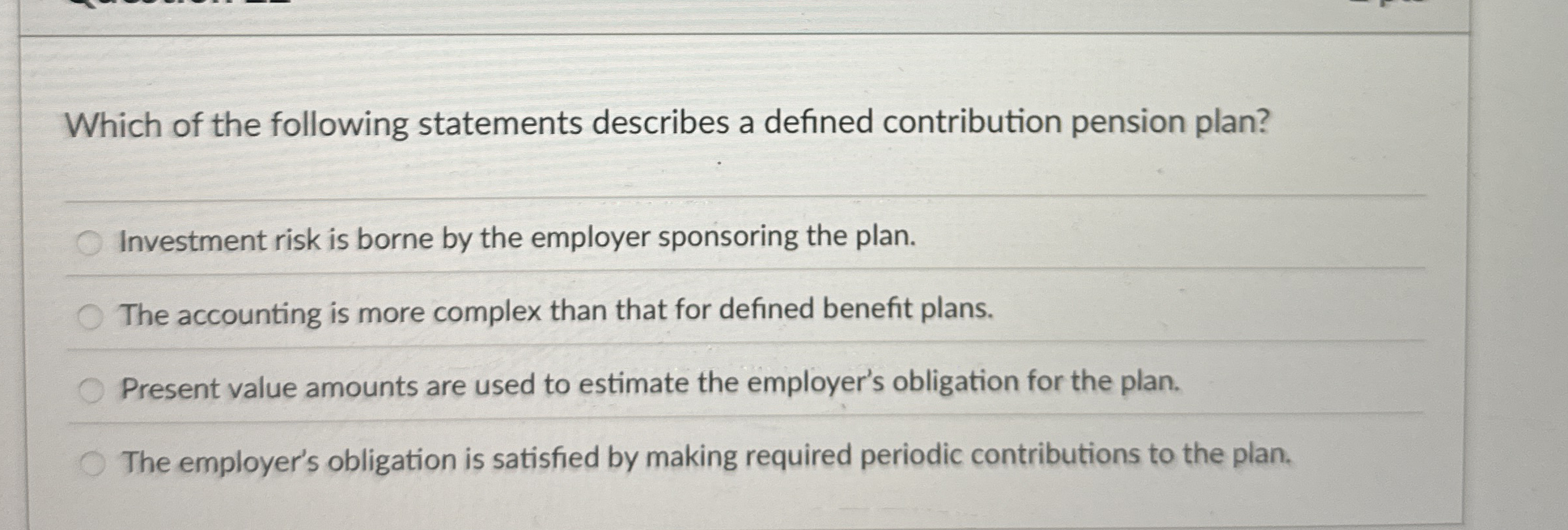 Solved Which of the following statements describes a defined | Chegg.com