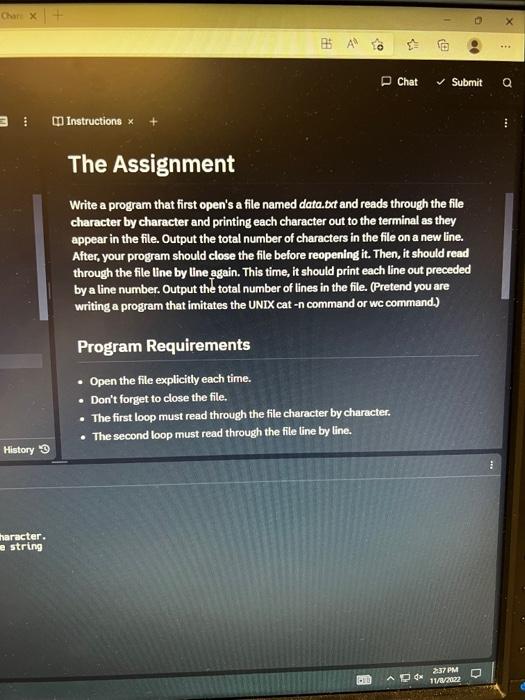 Solved The Assignment Write a program that first open's a | Chegg.com