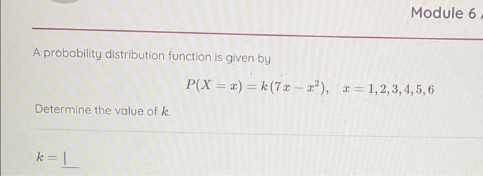 Solved A probability distribution function is given by | Chegg.com