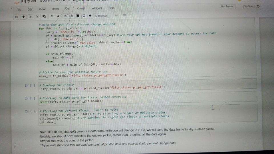 Not Trusted W Run Python 3 O с Markdown Getting the