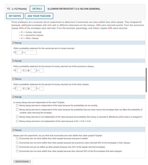 Solved Three professors at a university did an experiment to | Chegg.com