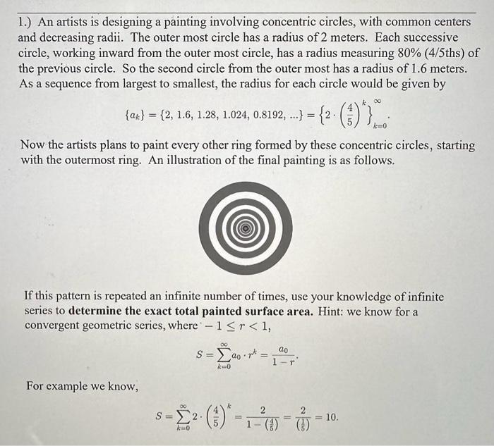 Solved 1.) An artists is designing a painting involving | Chegg.com
