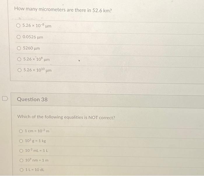 Solved How many micrometers are there in 52.6 km ?