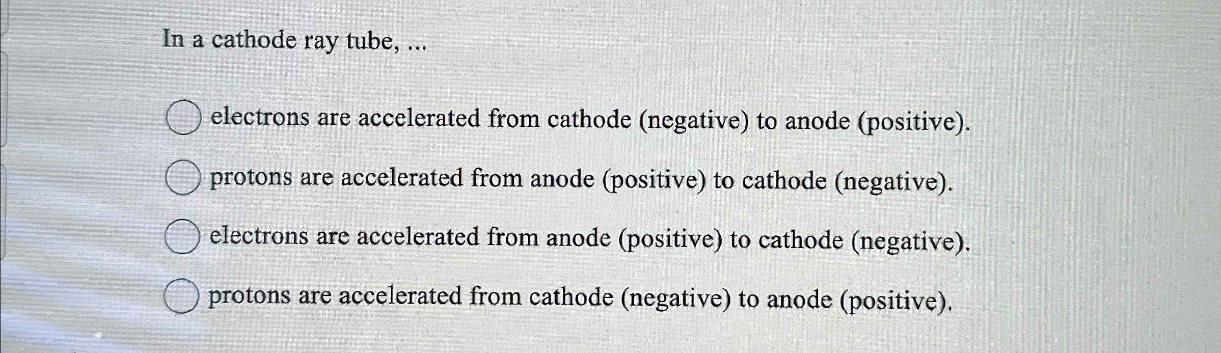 Solved In a cathode ray tube, dots ﻿electrons are | Chegg.com