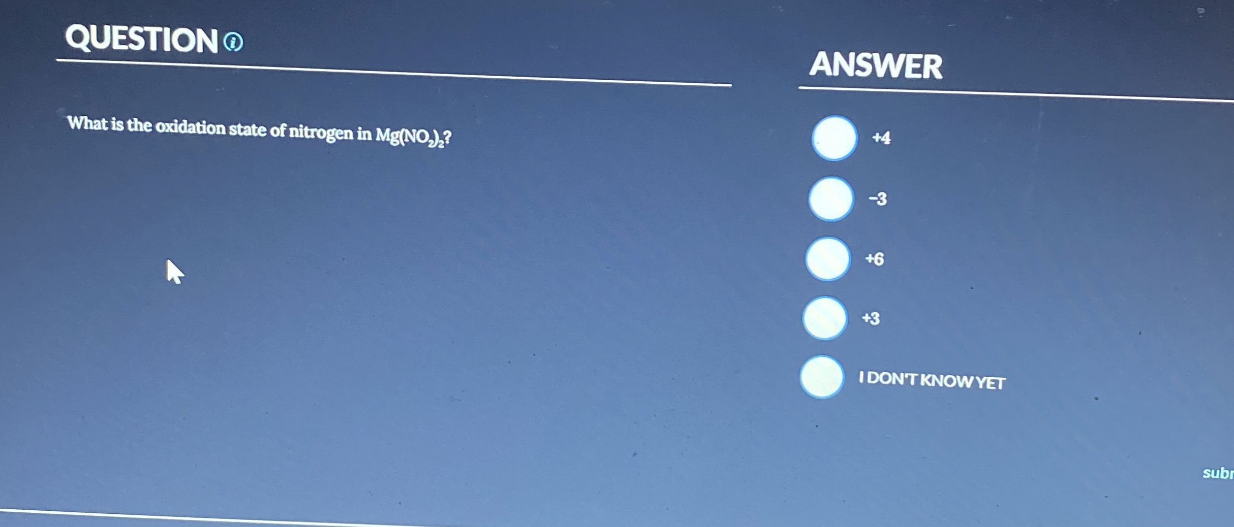 Solved QUESTION@What is the oxidation state of nitrogen in | Chegg.com