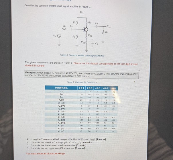 Solved Consider the common emitter small signal amplifier in | Chegg.com