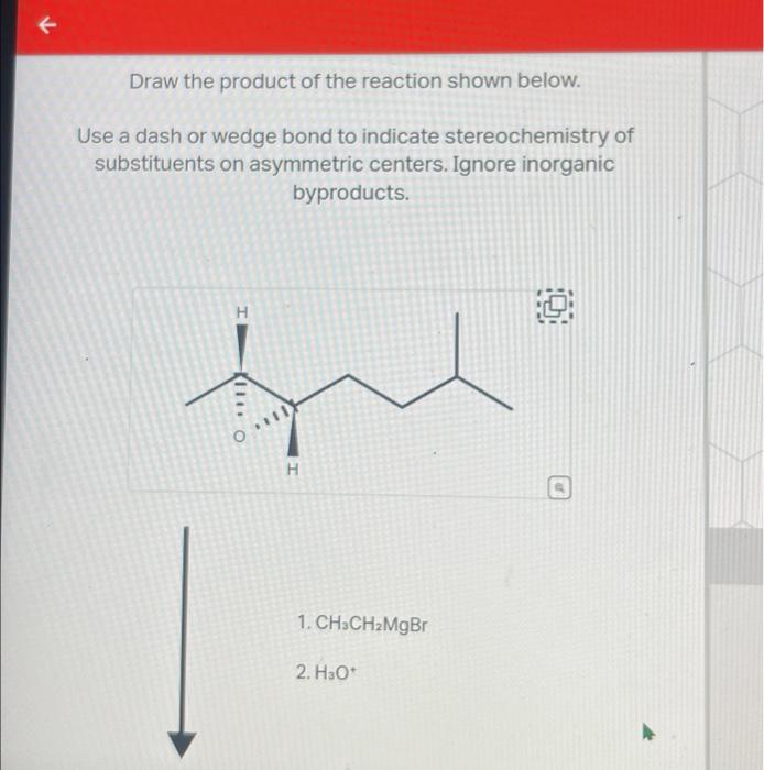 Solved Draw The Product Of The Reaction Shown Below. Use A | Chegg.com