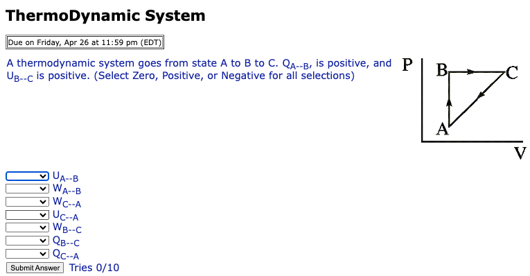 Solved ThermoDynamic SystemDue on Friday, Apr 26 ﻿at 11:59 | Chegg.com