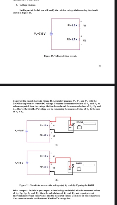 Solved 5. Voltage Division In this part of the lab you will | Chegg.com