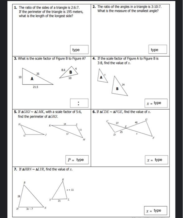 Solved 1 The Ratio Of The Sides Of A Triangle Is 2 6 7 Chegg Com