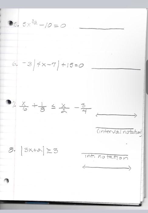 Solved show all work and each step for the following | Chegg.com